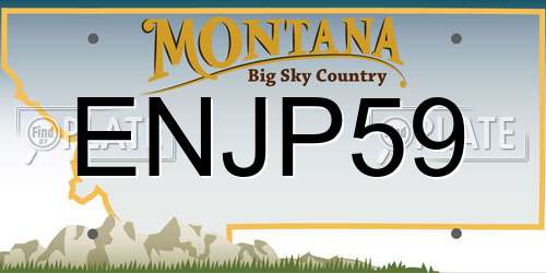 ENJP59 Montana License Plate