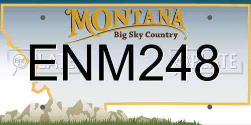 ENM248 Montana License Plate