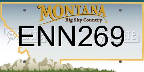 ENN269 Montana License Plate