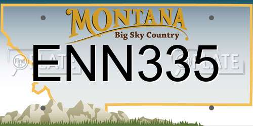 ENN335 Montana License Plate