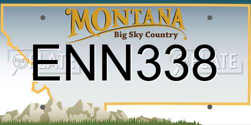 ENN338 Montana License Plate