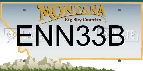 ENN33B Montana License Plate