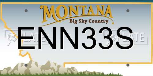ENN33S Montana License Plate