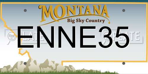 ENNE35 Montana License Plate
