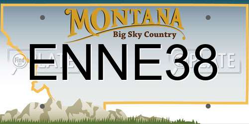 ENNE38 Montana License Plate