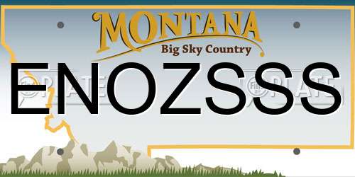 ENOZSSS Montana License Plate