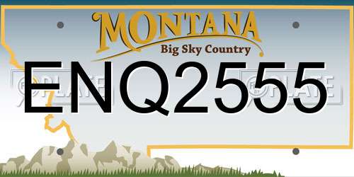 ENQ2555 Montana License Plate