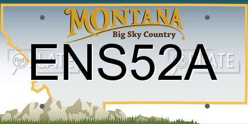 ENS52A Montana License Plate
