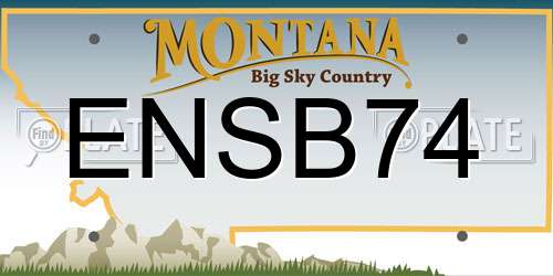 ENSB74 Montana License Plate