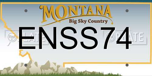 ENSS74 Montana License Plate