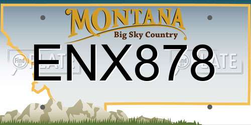 ENX878 Montana License Plate