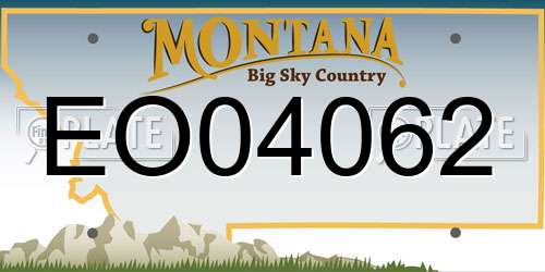 EO04062 Montana License Plate