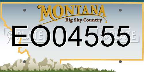 EO04555 Montana License Plate