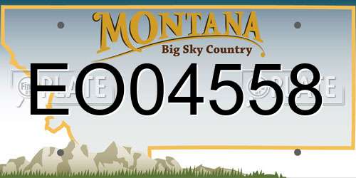 EO04558 Montana License Plate