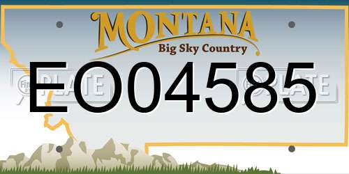 EO04585 Montana License Plate