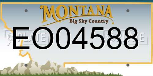 EO04588 Montana License Plate