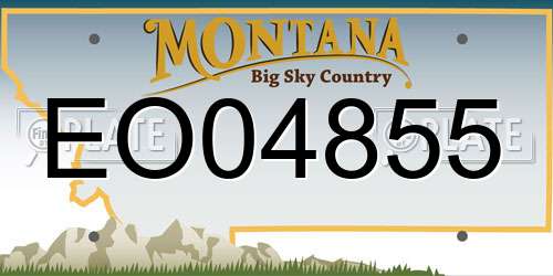 EO04855 Montana License Plate