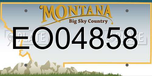 EO04858 Montana License Plate