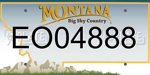 EO04888 Montana License Plate