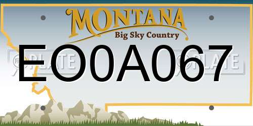 EO0A067 Montana License Plate