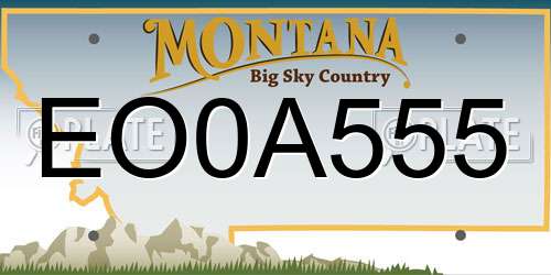 EO0A555 Montana License Plate