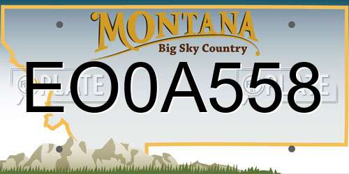 EO0A558 Montana License Plate