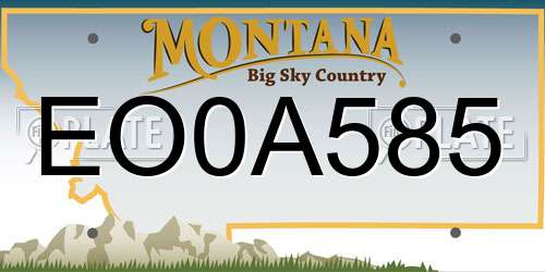 EO0A585 Montana License Plate