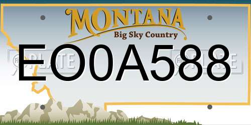 EO0A588 Montana License Plate