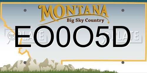 EO0O5D Montana License Plate
