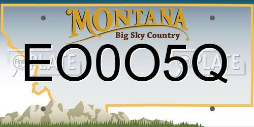 EO0O5Q Montana License Plate