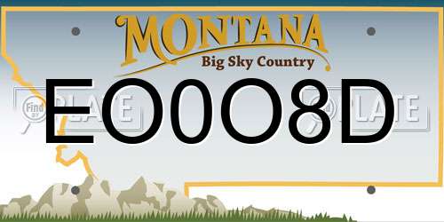 EO0O8D Montana License Plate