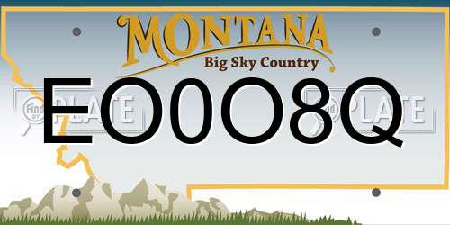 EO0O8Q Montana License Plate