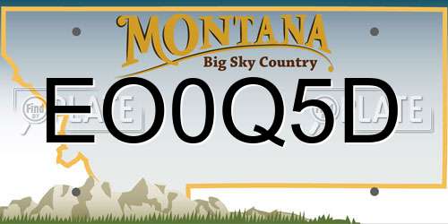 EO0Q5D Montana License Plate