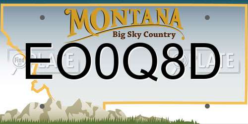 EO0Q8D Montana License Plate