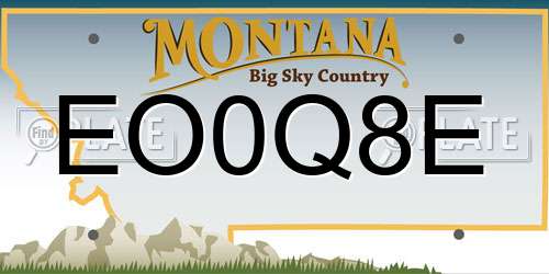 EO0Q8E Montana License Plate