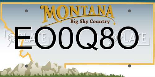 EO0Q8O Montana License Plate