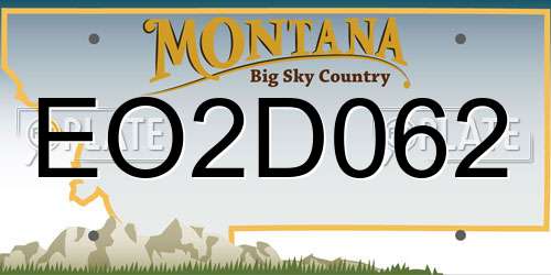 EO2D062 Montana License Plate