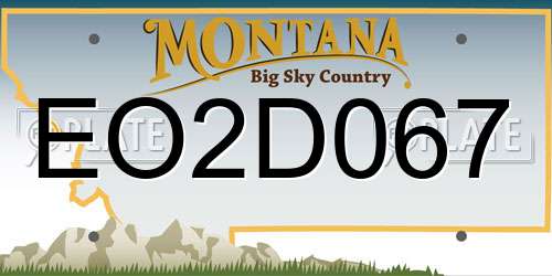 EO2D067 Montana License Plate