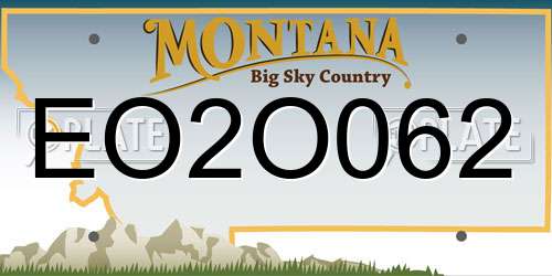 EO2O062 Montana License Plate