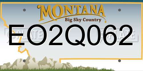 EO2Q062 Montana License Plate