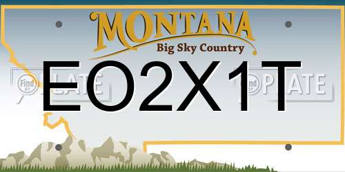EO2X1T Montana License Plate
