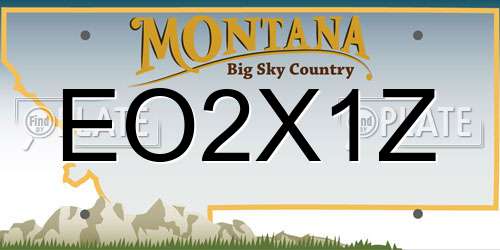 EO2X1Z Montana License Plate