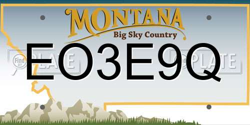 EO3E9Q Montana License Plate