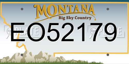 EO52179 Montana License Plate