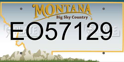 EO57129 Montana License Plate