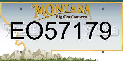 EO57179 Montana License Plate