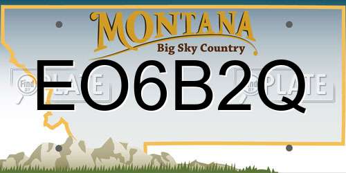 EO6B2Q Montana License Plate