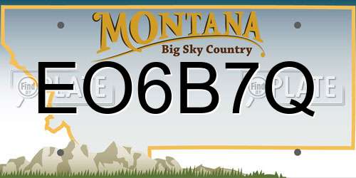 EO6B7Q Montana License Plate