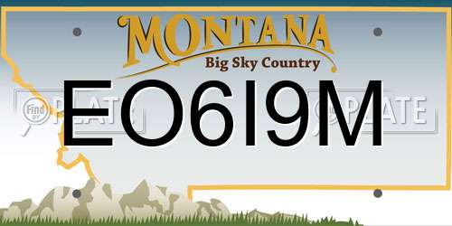 EO6I9M Montana License Plate