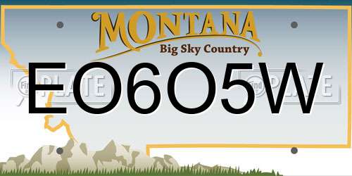 EO6O5W Montana License Plate